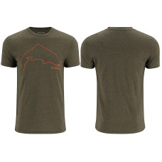 Футболка Simms Trout Outline T-Shirt Loden Heather XXL
