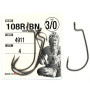 Офсетний гачок Fudo Worm 108R Black 3/0