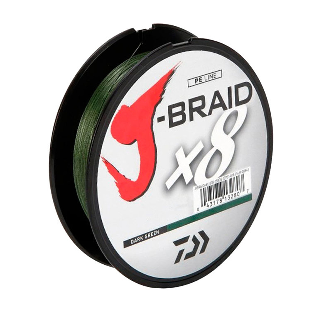 Шнур Daiwa J-Braid X8 300m Dark Green 36kg 0.35mm #6.0
